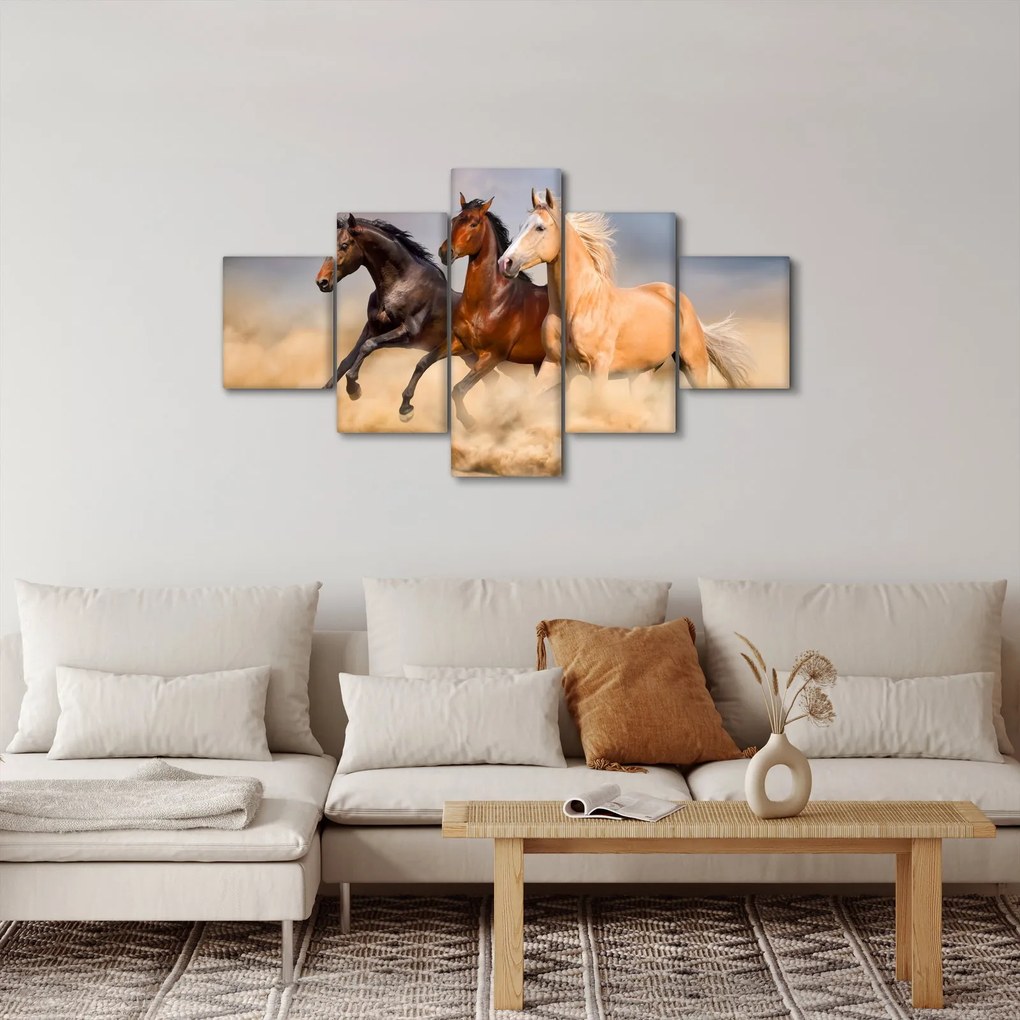 Obraz - Dzikie konie (125x70 cm)