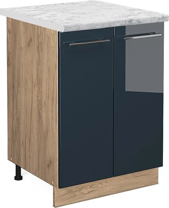 Szafki kuchenne ciemnoniebieski wysoki połysk 60x60x82 fame-line