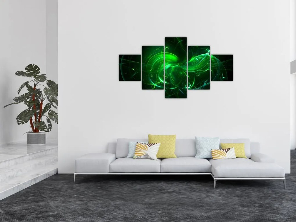 Obraz - zielona abstrakcja (125x70 cm)