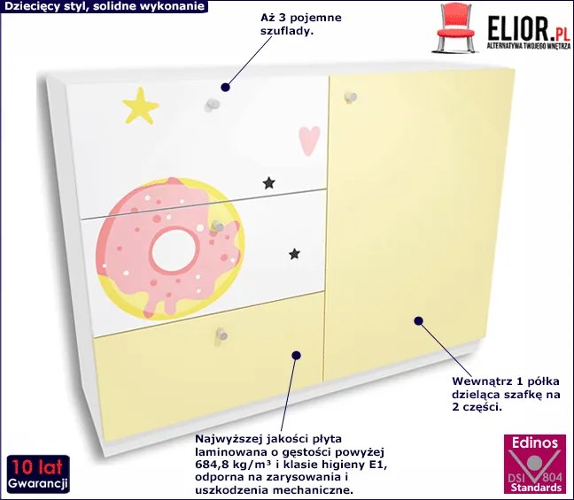 Dziecięca komoda z kolorowym nadrukiem Z7-C83