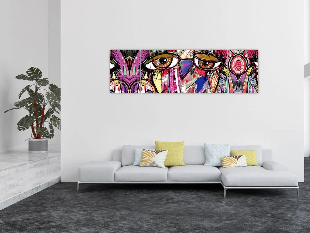 Obraz - Street art - sowa (170x50 cm)