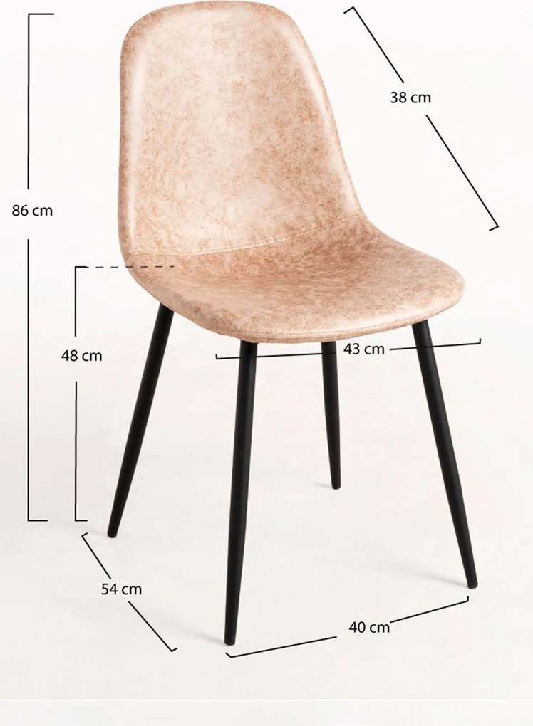 Zestaw 4 Krzese Black Teok Ekoskóra