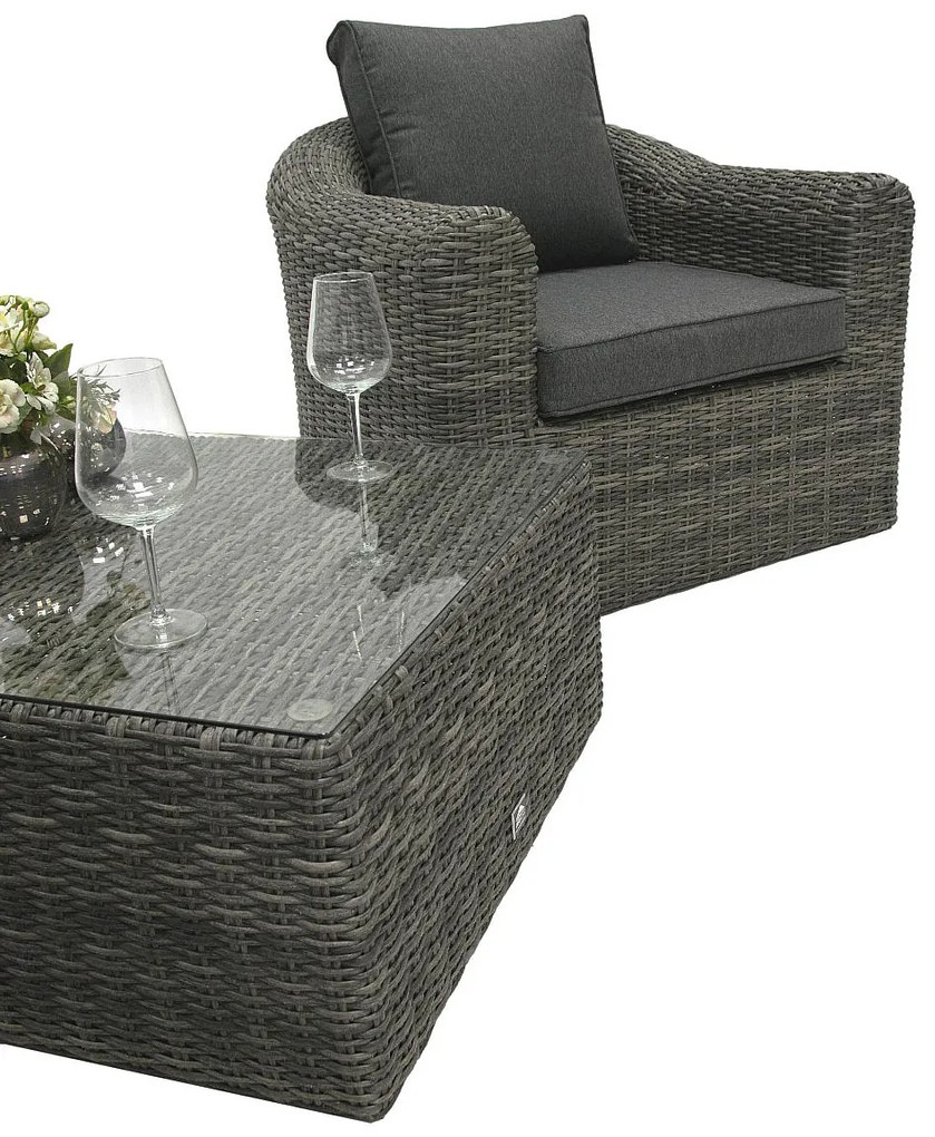 Rattanowy zestaw modułowy BORNEO LUXURY dla 2 osób (szary)