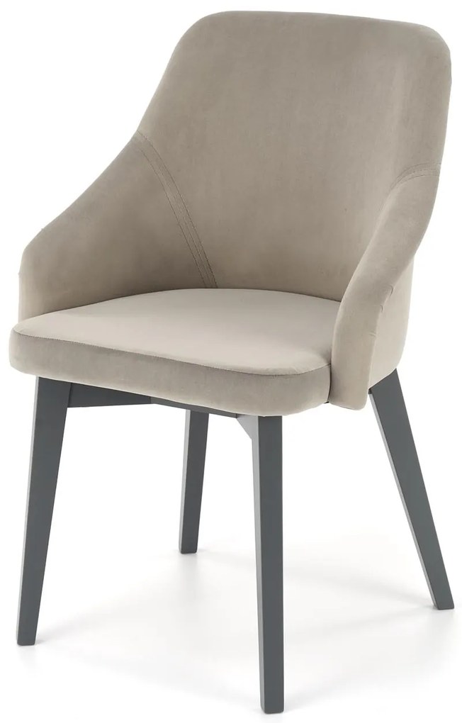 Krzesło tapicerowane grafit/grafit welurowe TOLEDO 2