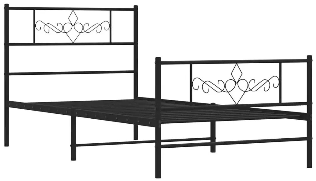 Czarne metalowe łózko rustykalne 100x200cm - Radina