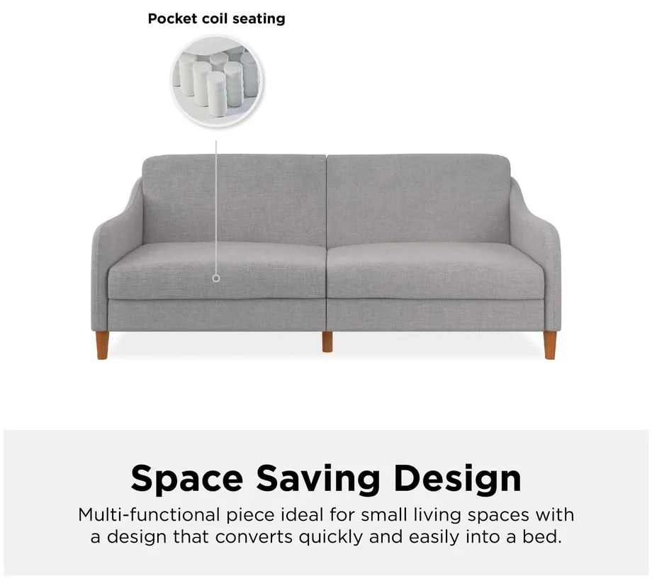 Jasnoszara sofa rozkładana 196 cm Jasper – Støraa