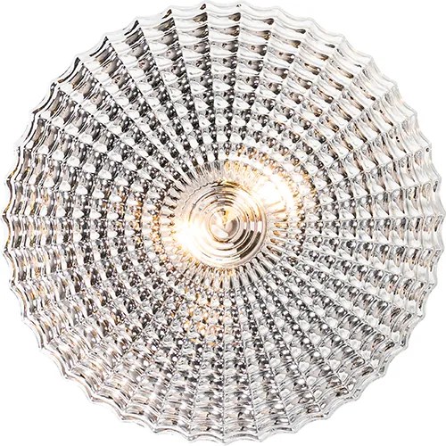 Klasyczna lampa sufitowa czarna z przydymionym szkłem 35 cm IP44 - Nohmi