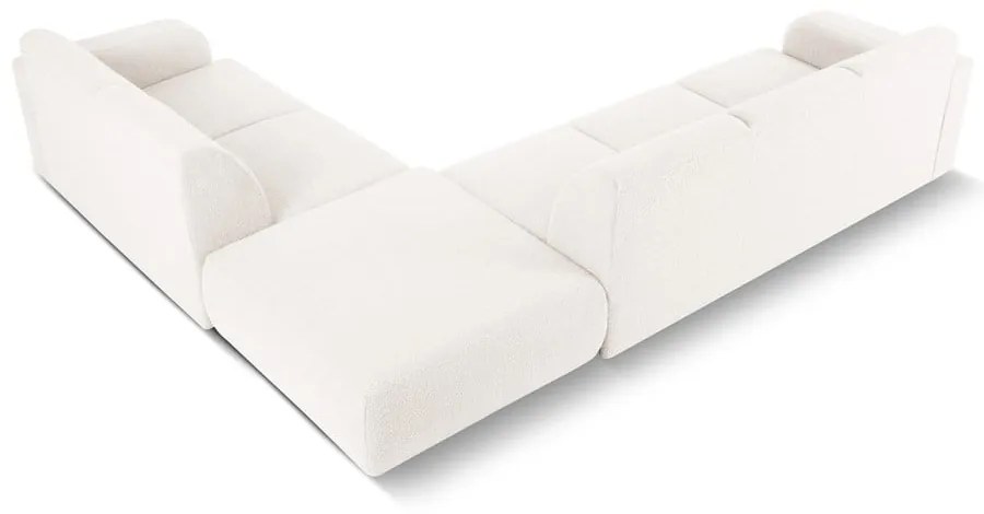 Biały narożnik z materiału bouclé (prawostronny) Molino – Micadoni Home
