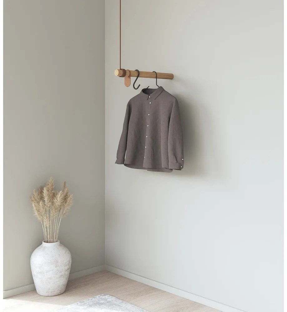 Wieszak ścienny z litego drewna dębowego w naturalnym kolorze 50 cm Swing – LIND DNA