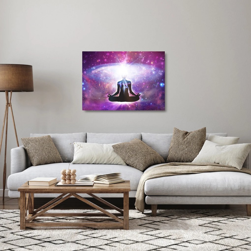Obraz na szkle - Łączenie się z wszechświatem (70x50 cm)