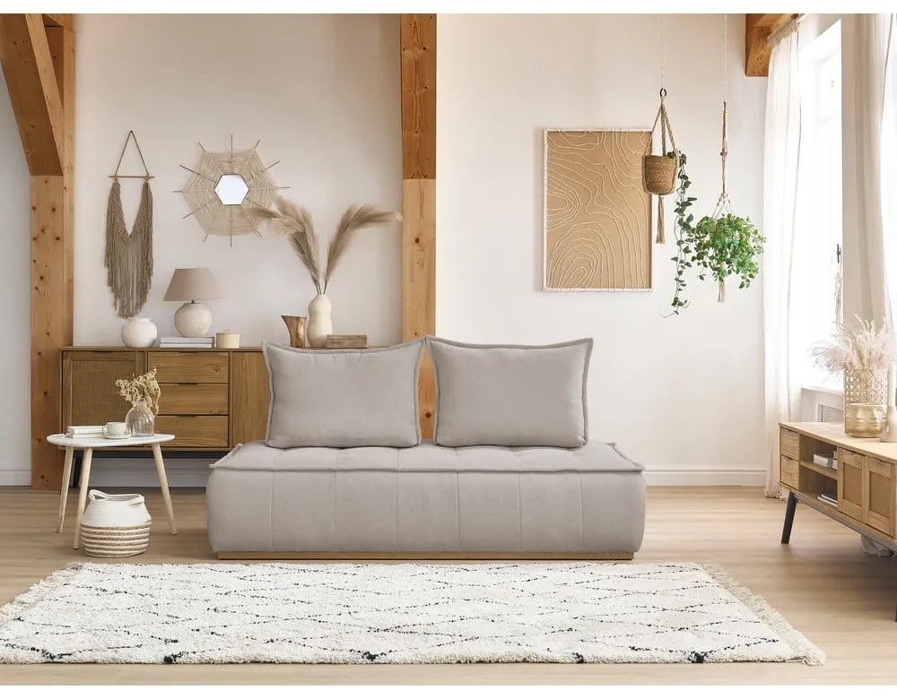 Beżowa sofa z tkaniny szenilowej 175 cm Elisa – Bobochic Paris