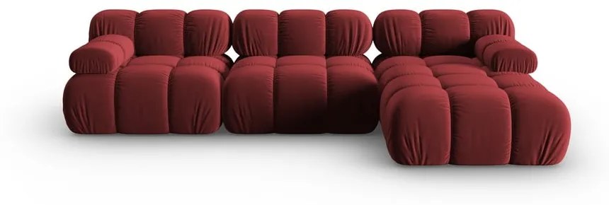 Czerwona aksamitna sofa 285 cm Bellis – Micadoni Home