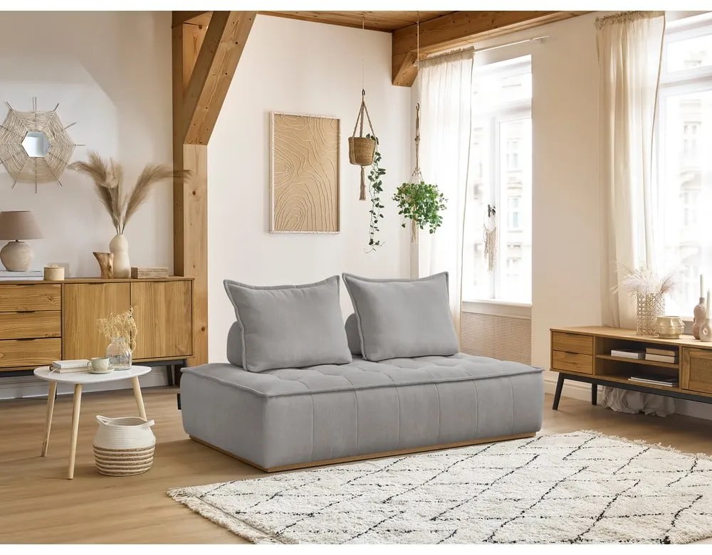 Jasnoszara sofa z tkaniny szenilowej 175 cm Elisa – Bobochic Paris