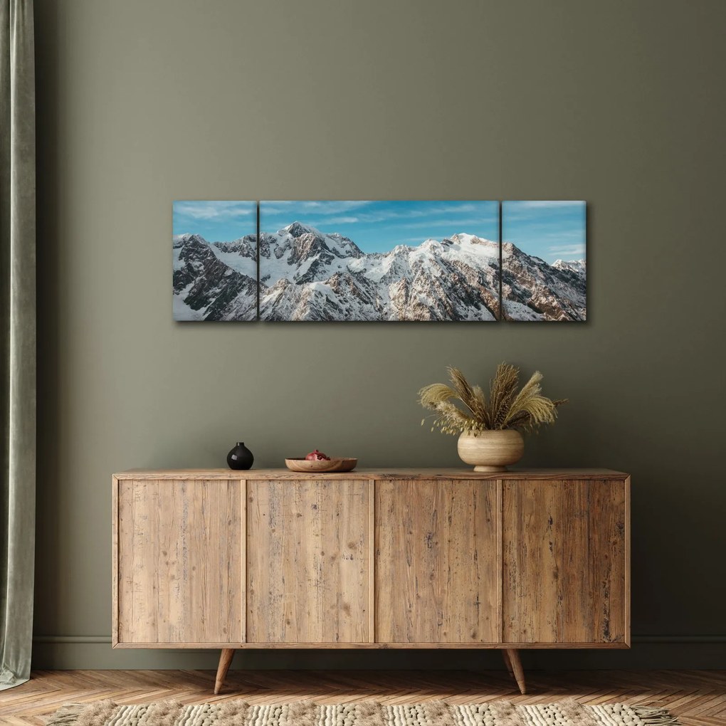 Obraz ośnieżonych szczytów, Fiordland (170x50 cm)