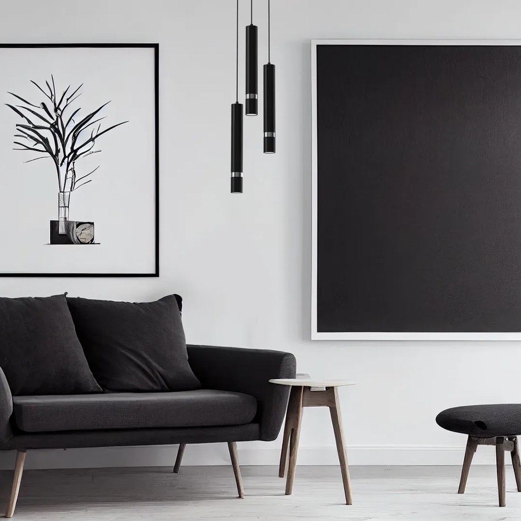Lampa wisząca JOKER BLACK/CHROME 3xGU10, na kole