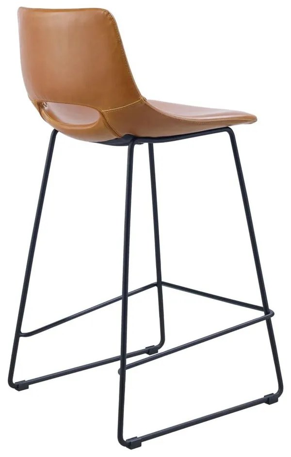 Koniakowy hoker z imitacji skóry (wysokość siedziska 65 cm) Zahara – Kave Home