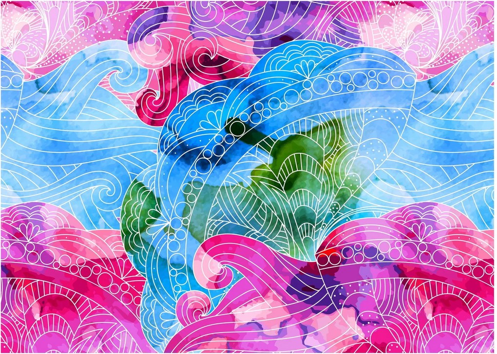 Obraz - Kolorowe fale (70x50 cm)
