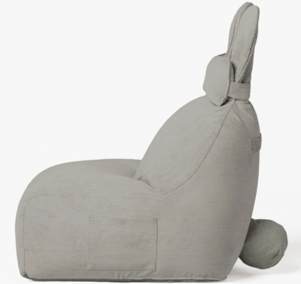 Pufa ze sztruksu w szarym uniwersalnym kolorze FUNNY BUNNY