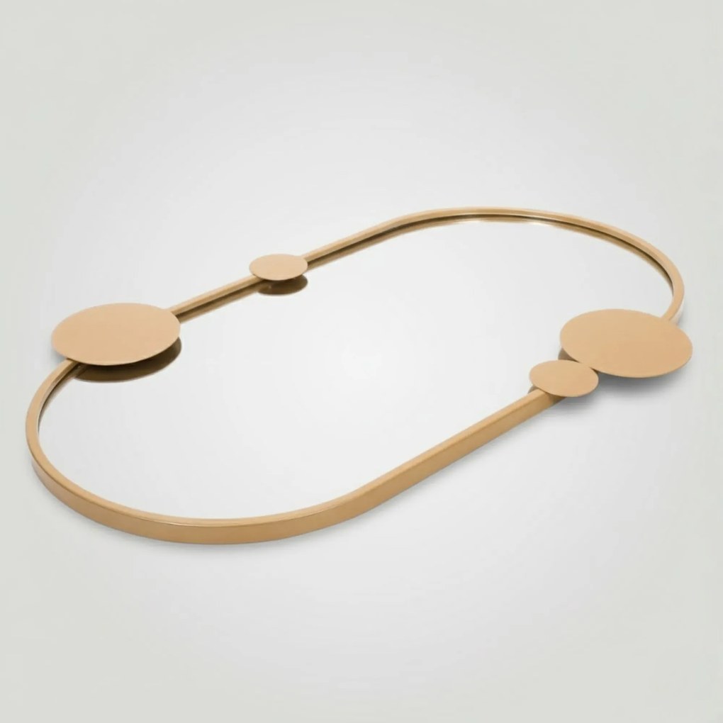 Lustro ścienne SAANA z geometrycznymi zdobieniami, 50 x 76 cm