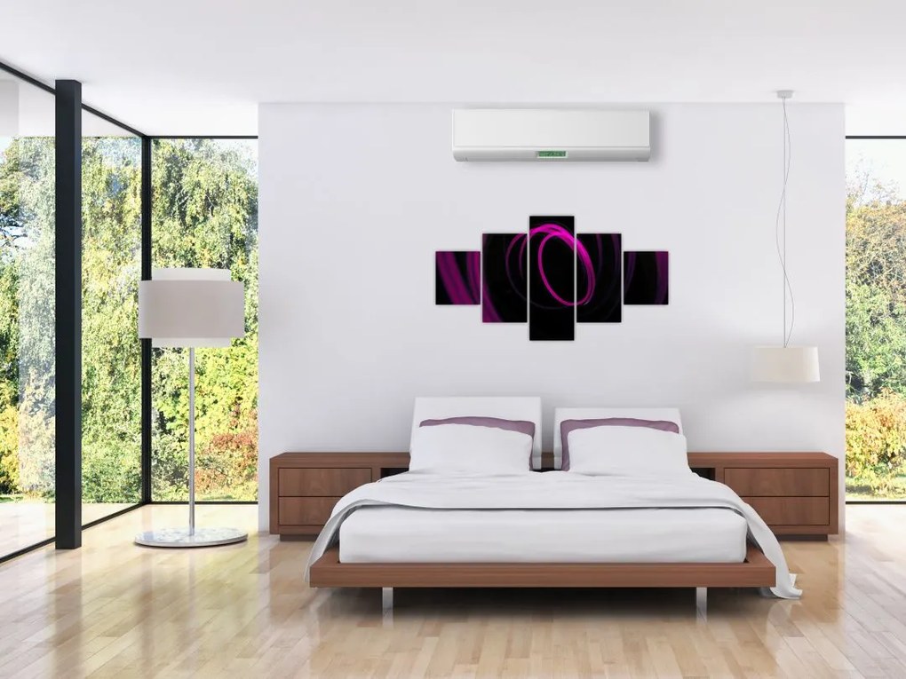 Obraz - fioletowe kresek (125x70 cm)