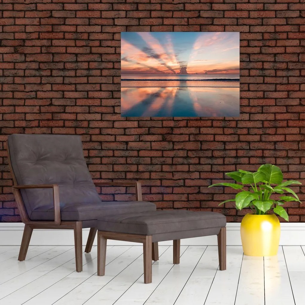 Obraz promieni słonecznych nad plażą Dayton (70x50 cm)
