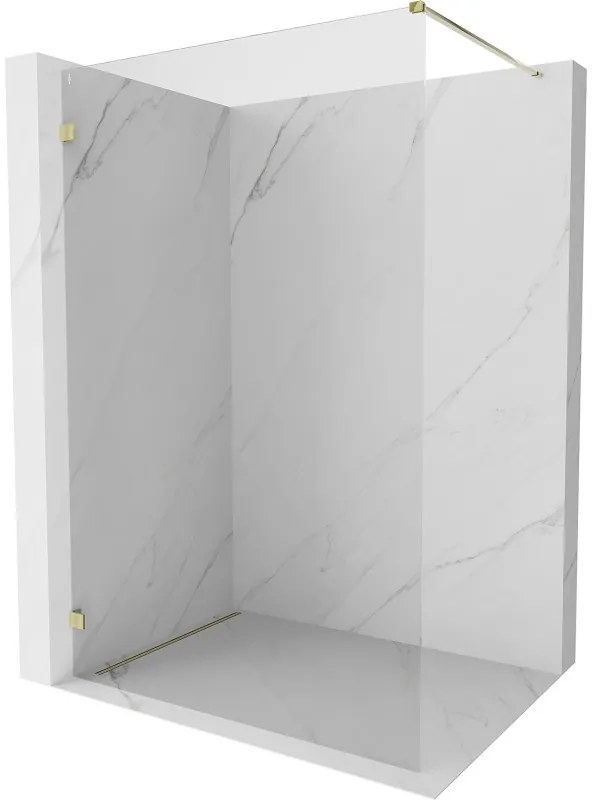 Mexen Lunar ścianka prysznicowa Walk-in lewa 160 x 200 cm, transparent 8 mm, złota - 830-160-000-50-00-L