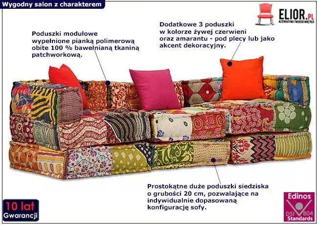 Modułowa patchworkowa sofa M5-N16
