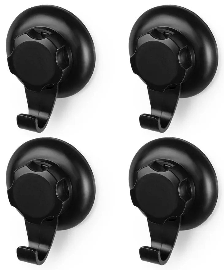 Czarne stalowe haczyki bez wiercenia zestaw 4 szt. Bestlock – Compactor