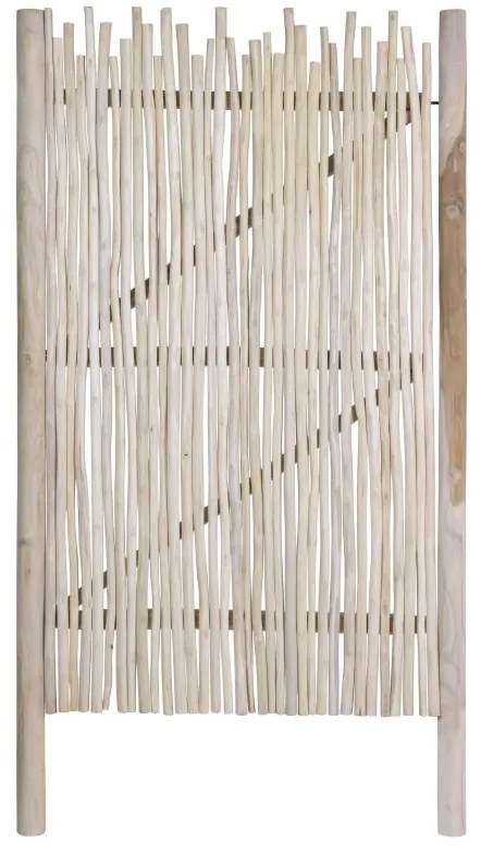 Furtka z drewna tekowego – dł. 117 × wys. 180 cm, jasnodrewniana – EDANA