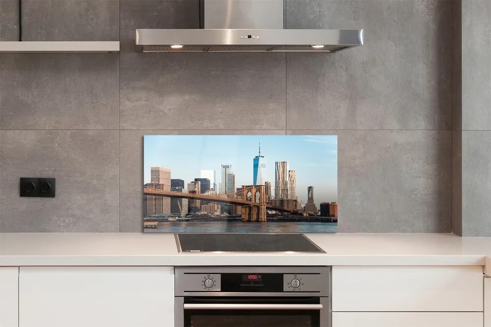 Panel Szklany Widok na Rzekę i Most