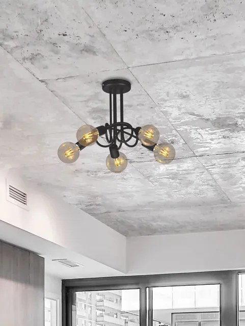 Czarna loftowa lampa sufitowa supeł - S147-Agneso