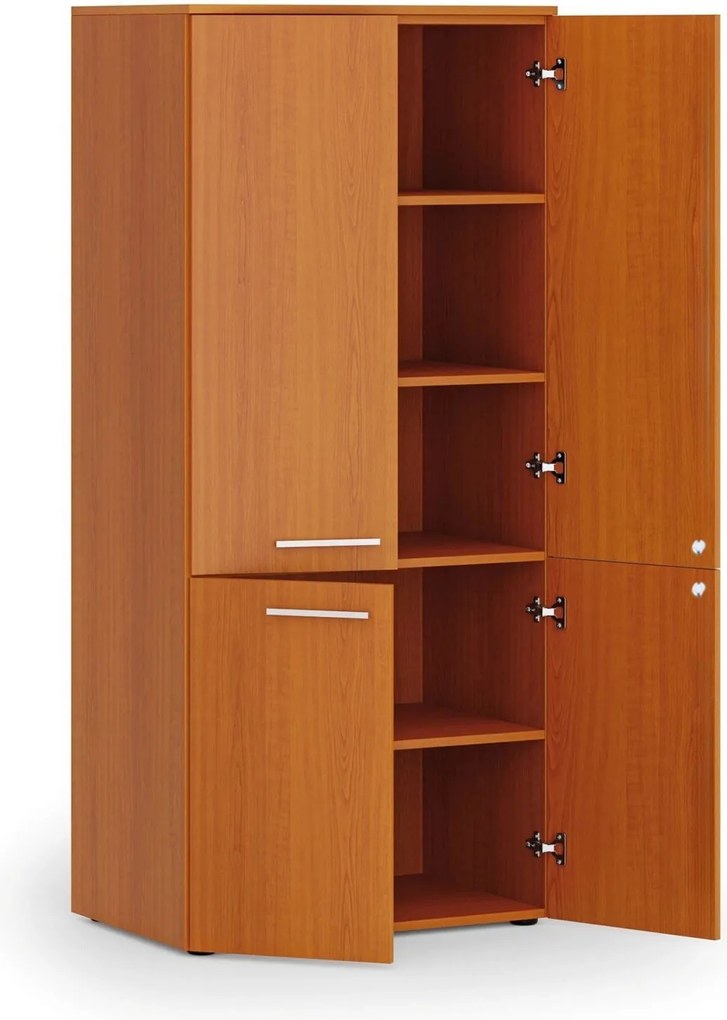 Szafa biurowa pół-drzwi PRIMO WOOD, 800 x 500 x 1781 mm, czereśnia
