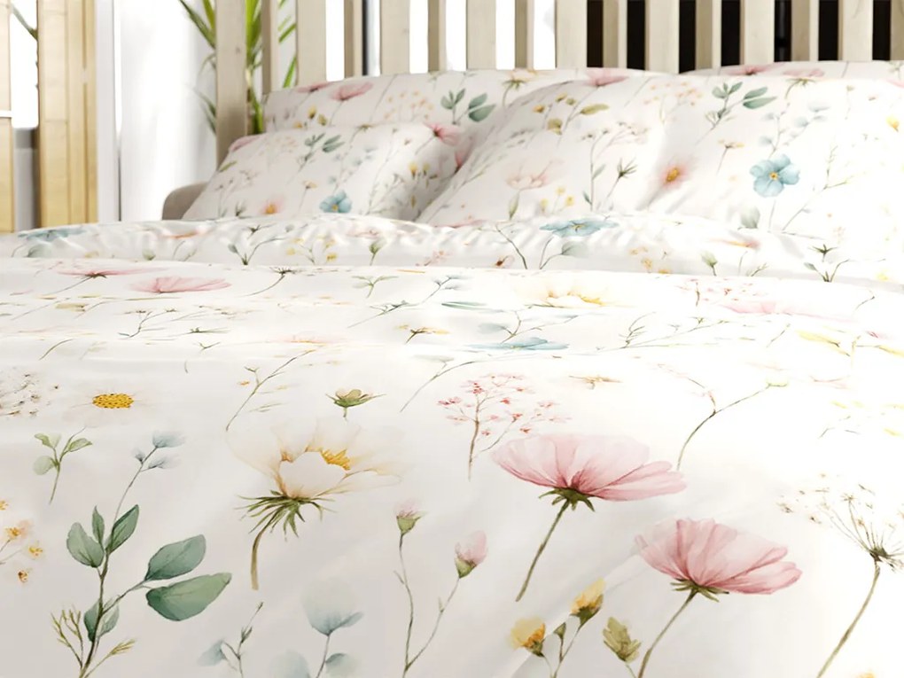 PrzytulneMieszkanie.pl PrzytulneMieszkanie.pl Bawełniana pościel PETALUNE POLY kremowa Rozmiar pościeli: 2 szt 70 x 90 cm | 200 x 220 cm