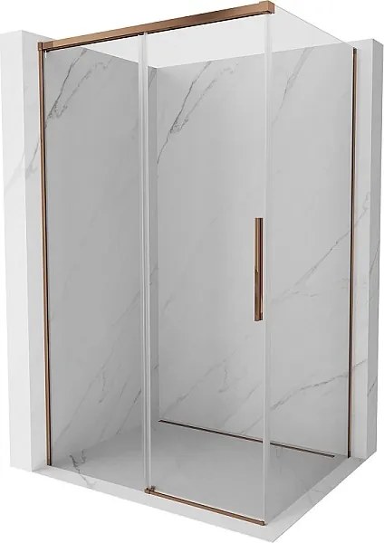Mexen Rox kabina prysznicowa rozsuwana 150 x 95 cm, transparent, różowe złoto - 8C2-150-095-60-00