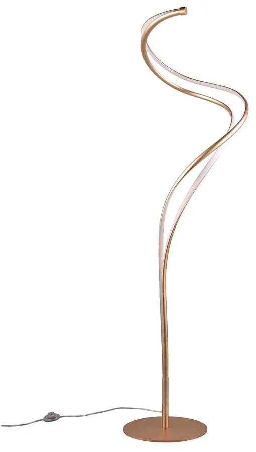 Lampa stojąca LED w kolorze złota z metalowym kloszem (wys. 160 cm) Nala – Trio Select