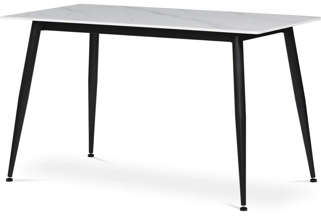 Stół do jadalni 130 x 70 cm, biały marmur