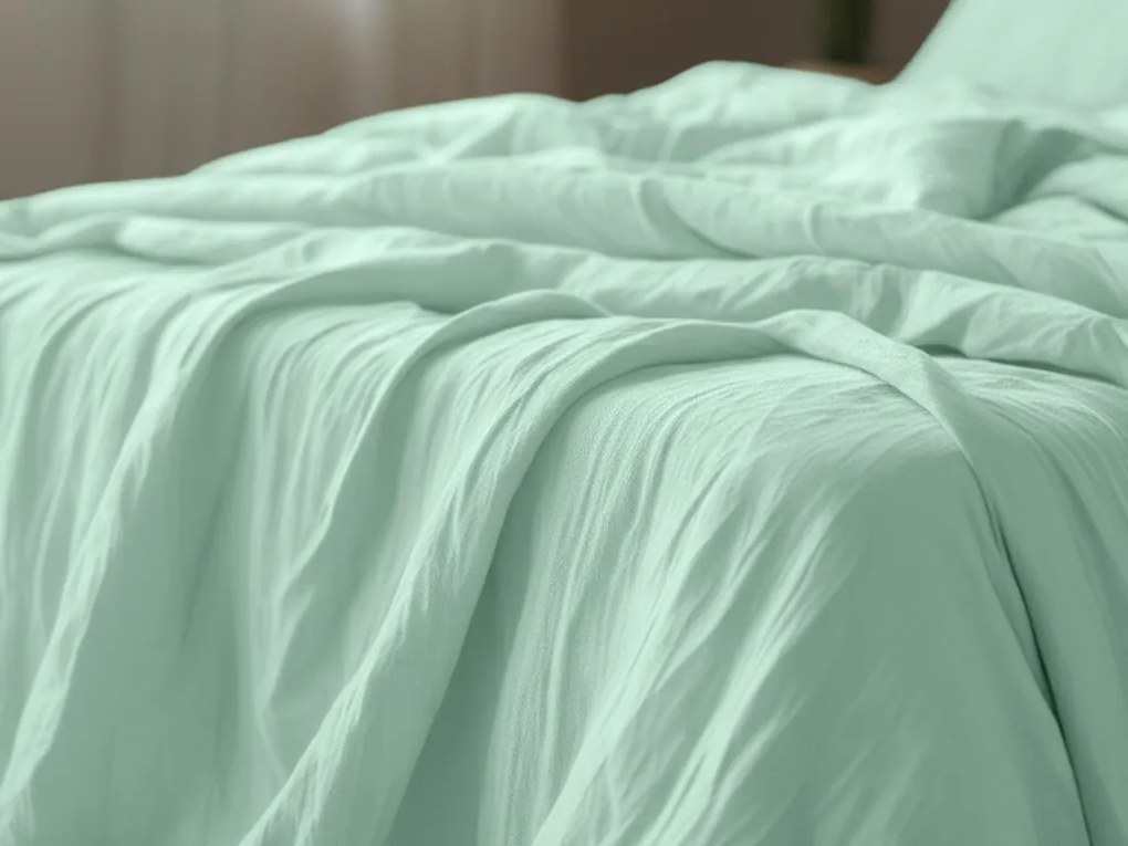 PrzytulneMieszkanie.pl PrzytulneMieszkanie.pl Muślinowa pościel MUSSARI miętowa Rozmiar pościeli: 70 x 90 cm | 140 x 200 cm
