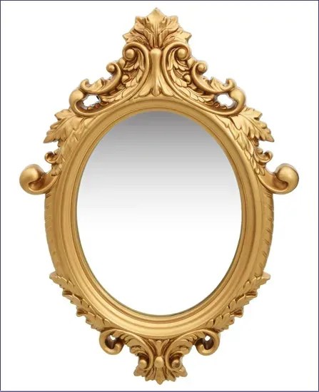 Owalne Złote Lustro W Stylu Glamour L6-B99