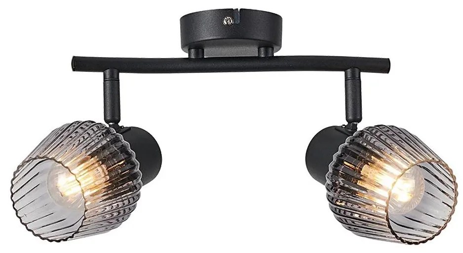 Prezent 14101 - Oświetlenie punktowe OASIS 2xE27/60W/230V czarny/dymny