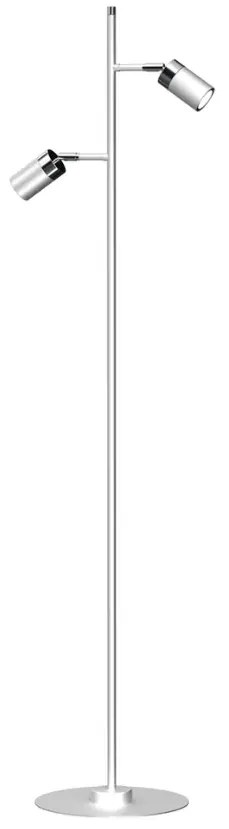 Nowoczesna biało-chromowana lampa stojąca - K381 S8-K22