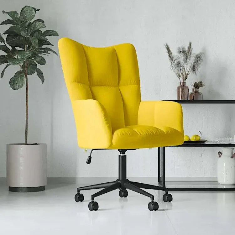 Fotel Do Biurka Glamour Musztardowy F9-K49
