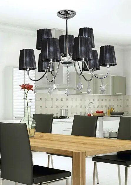 Czarna nowoczesna lampa wisząca - 5X D263 N4-B39