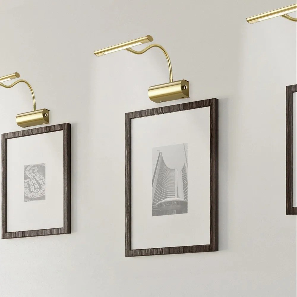 Kinkiet LED z elastyczną konstrukcją/ze ściemniaczem w kolorze mosiądzu Curtis – Trio