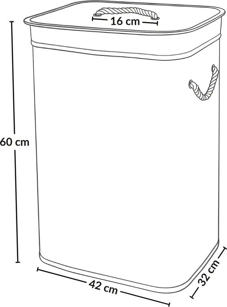 Bambusowy kosz na pranie SADE, 80 l