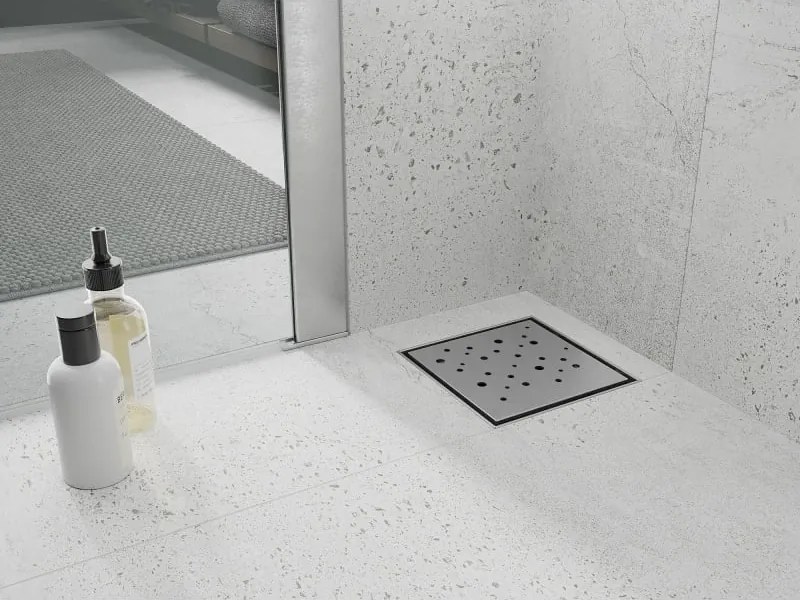 Mexen Flat-Q M12 wpust podłogowy kwadratowy 12 x 12 cm, inox - 1010412