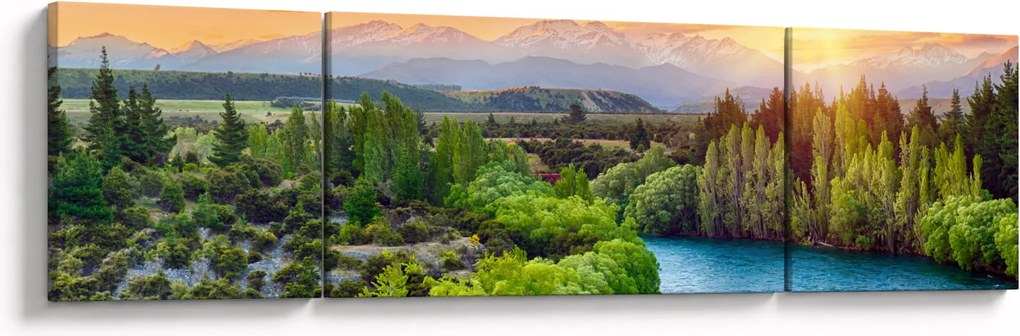 Obraz - Leśny krajobraz górski (170x50 cm)