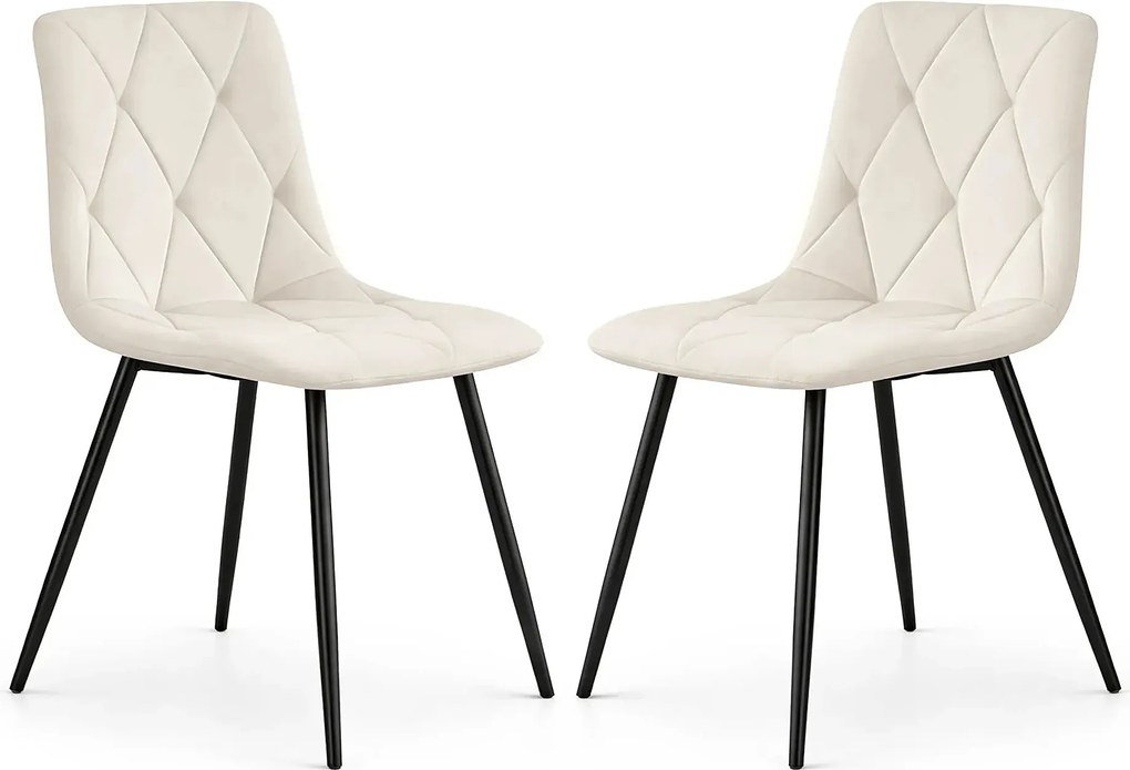 Zestaw 2 kremowych krzeseł pikowanych Z5-G14