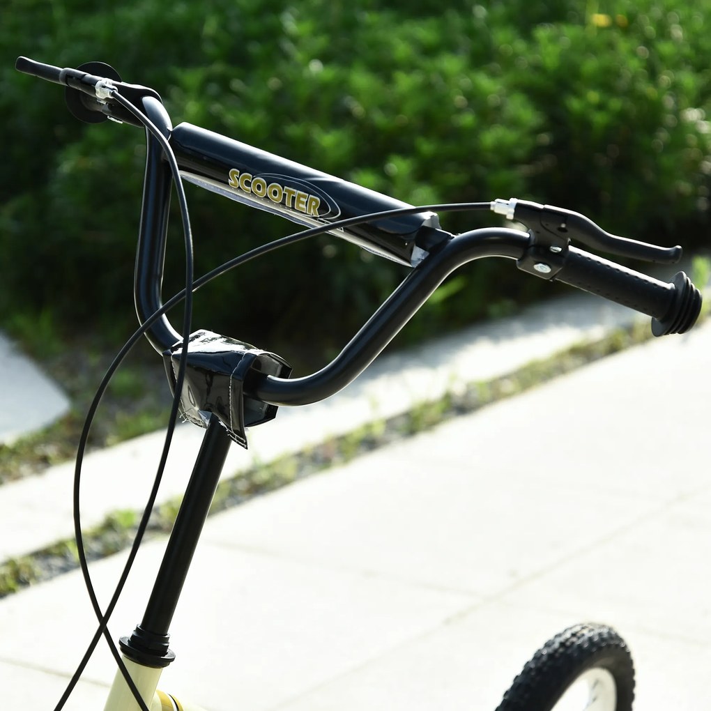 HOMCOM Hulajnoga miejska dla dzieci Opony pneumatyczne Regulowana kierownica Aluminiowa Czarna | Aosom PL