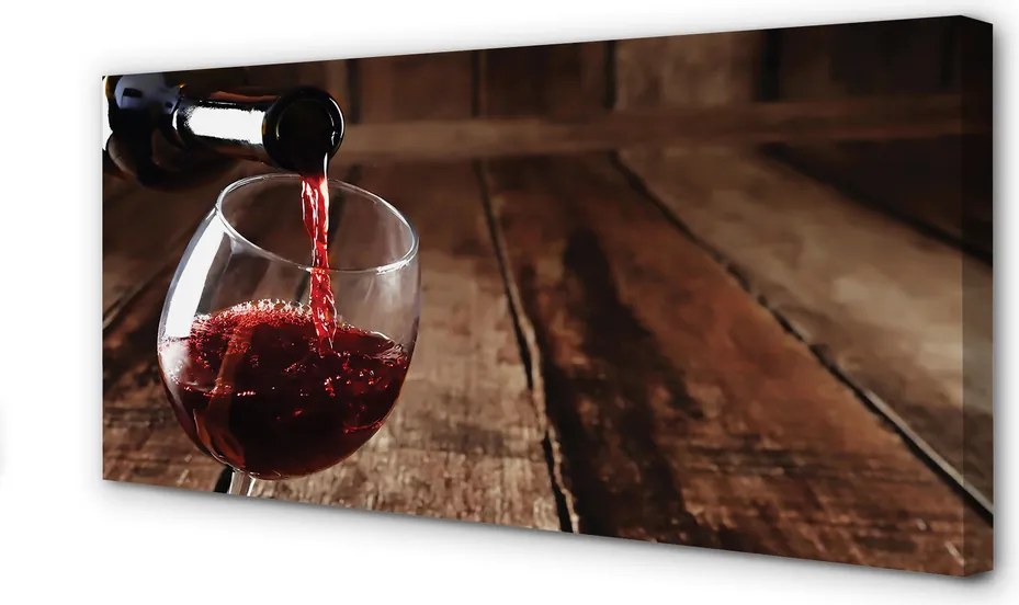 Obraz na płótnie Degustacja Wina Na Drewnie