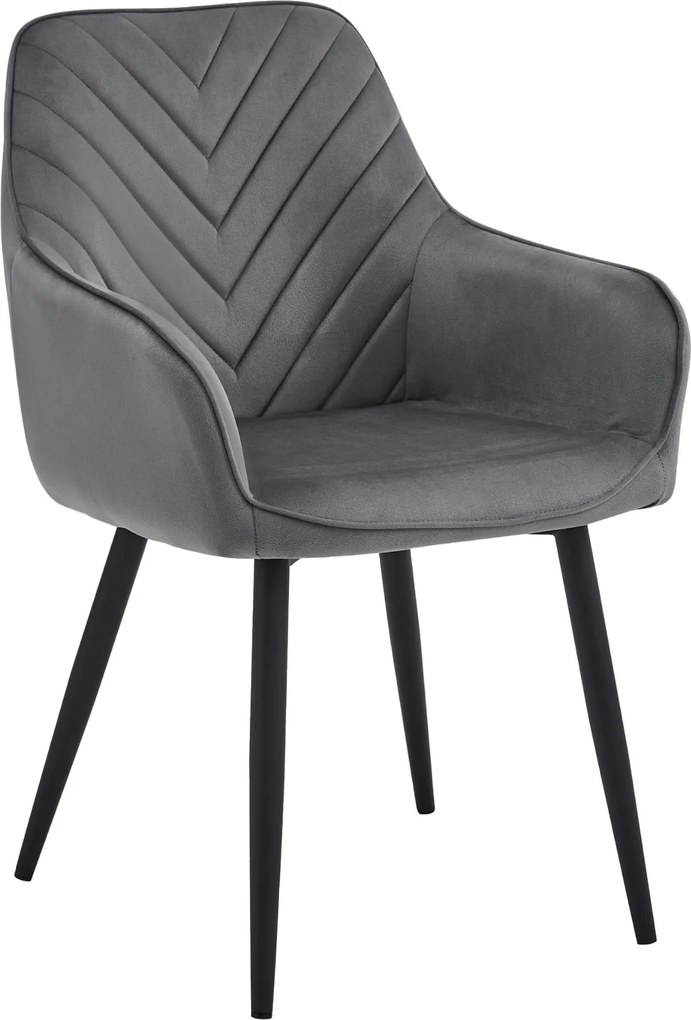 Krzesło fotelowe z przeszyciami w jodełkę Nana, welur